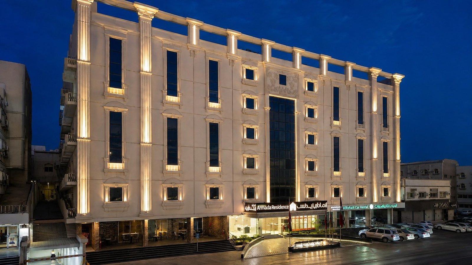 Armada Residence Hotel Apartments, Airport Road, Taif — exterior at dusk